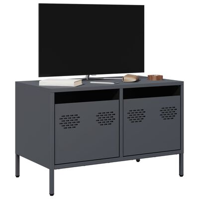 vidaXL antracitszürke hidegen hengerelt acél TV-szekrény 68x39x43,5 cm