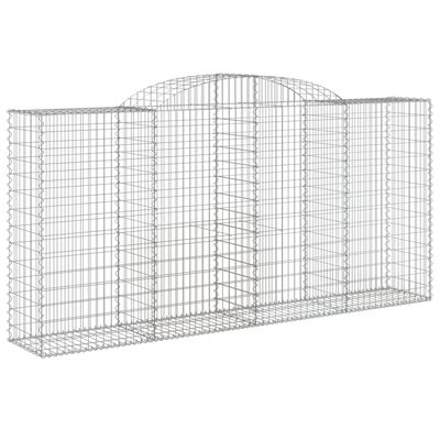 vidaXL íves horganyzott vas gabion kosár 300 x 50 x 140/160 cm