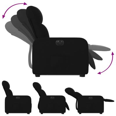 vidaXL elektromos felállást segítő fekete szövet dönthető fotel