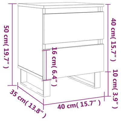 vidaXL 2 db barna tölgyszínű éjjeliszekrény 40 x 35 x 50 cm