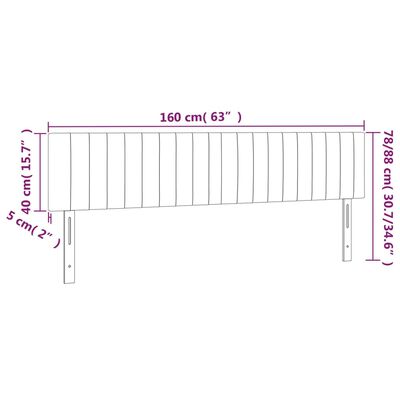 vidaXL tópszínű szövet LED-es fejtámla 160x5x78/88 cm