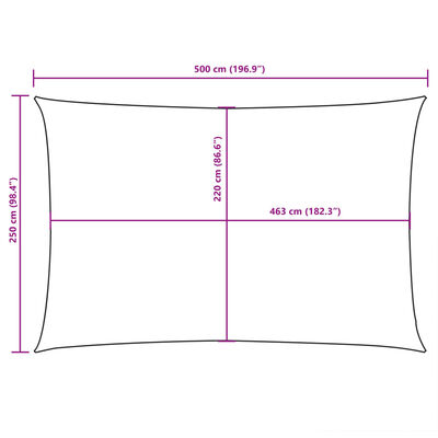 vidaXL barna téglalap alakú oxford-szövet napvitorla 2,5 x 5 m