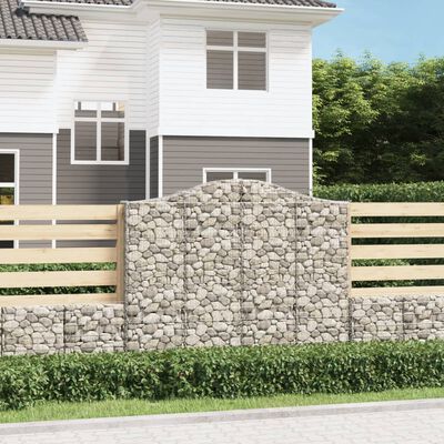 vidaXL 8 db íves horganyzott vas gabion kosár 200x30x160/180 cm