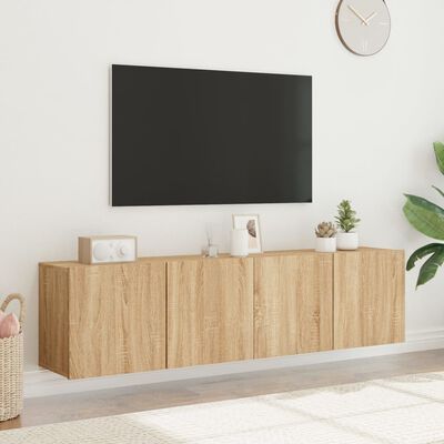 vidaXL 2 db sonoma tölgy színű fali TV-szekrény 80 x 30 x 41 cm