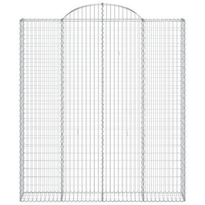 vidaXL 4 db íves horganyzott vas gabion kosár 200x30x220/240 cm