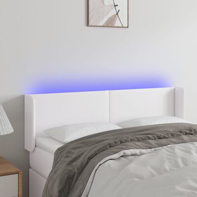 vidaXL fehér műbőr LED-es fejtámla 147x16x78/88 cm