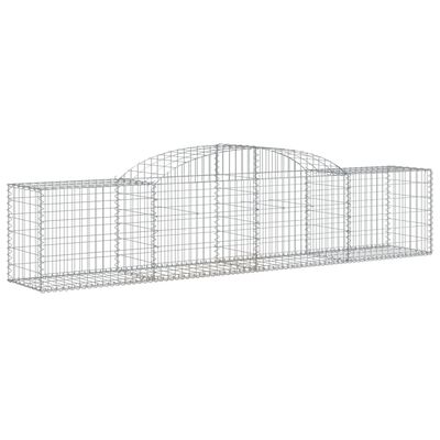 vidaXL 2 db íves horganyzott vas gabion kosár 300x50x60/80 cm