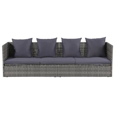 vidaXL szürke polyrattan kerti ágy 200 x 60 cm