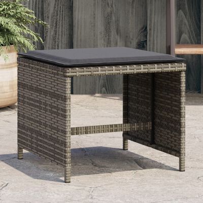 vidaXL 4 db szürke polyrattan kerti szék párnával 40 x 40 x 35 cm