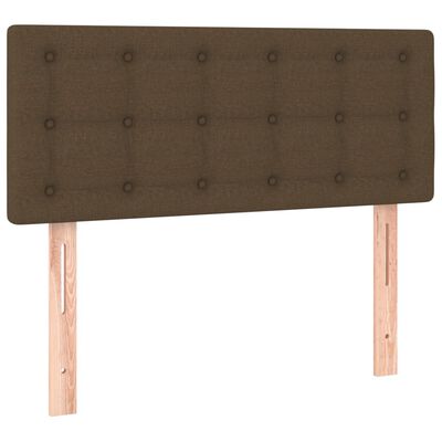 vidaXL barna szövet rugós és LED-es ágy matraccal 100x200 cm