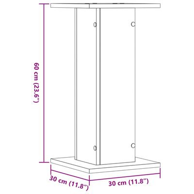 vidaXL 2 db antik fa színű szerelt fa hangszóróállvány 30 x 30 x 60 cm