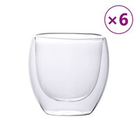 vidaXL 6 db dupla falú üvegpohár 250 ml