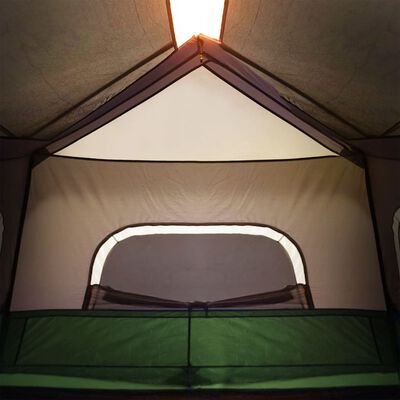 vidaXL 6 személyes világoszöld LED-es felugró családi sátor