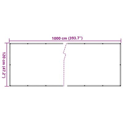 vidaXL zöld növénymintás PVC belátás elleni erkélyparaván 1000x120 cm