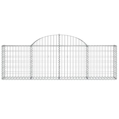 vidaXL 6 db íves horganyzott vas gabion kosár 200x30x60/80 cm