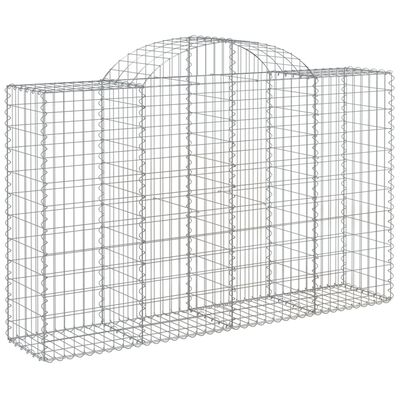 vidaXL 7 db íves horganyzott vas gabion kosár 200x50x120/140 cm