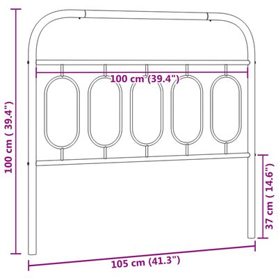 vidaXL fehér fém fejtámla 100 cm