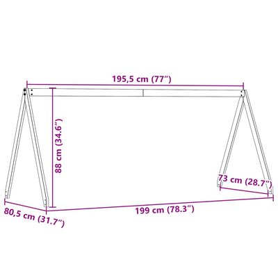 vidaXL viaszbarna tömör fenyőfa gyerekágytető 199 x 80,5 x 88 cm