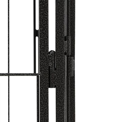 vidaXL 32-paneles fekete porszórt acél kutyakennel 50 x 100 cm