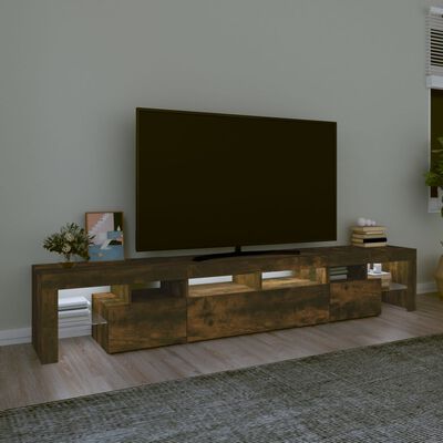 vidaXL füstös tölgy színű TV-szekrény LED-világítással 230x36,5x40 cm