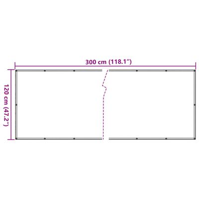 vidaXL szürke párkányköves PVC belátás elleni erkélyparaván 300x120 cm