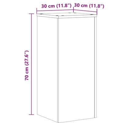 vidaXL 2 db kézműves tölgy szerelt fa növénytartó állvány 30x30x70 cm