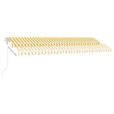 vidaXL sárga-fehér szélérzékelős és LED-es napellenző 500 x 350 cm