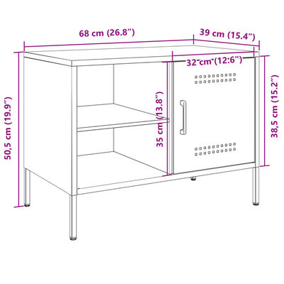 vidaXL antracitszürke acél TV-szekrény 68 x 39 x 50,5 cm