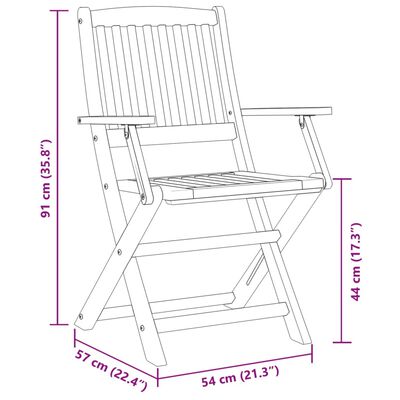 vidaXL 7 részes tömör akácfa kerti étkezőgarnitúra 180 x 90 x 75 cm