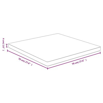 vidaXL bambusz asztallap 70 x 70 x 4 cm