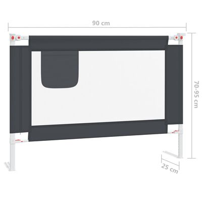 vidaXL sötétszürke szövet biztonsági leesésgátló 90 x 25 cm