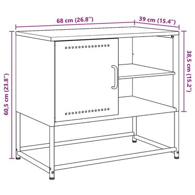 vidaXL mustársárga acél TV-szekrény 100,5x39x60,5 cm