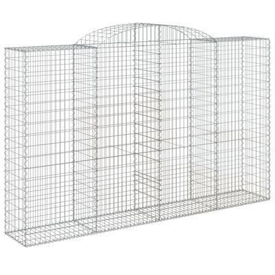 vidaXL 17 db íves horganyzott vas gabion kosár 300x50x180/200 cm