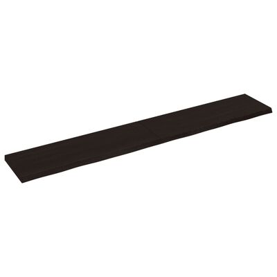 vidaXL sötétbarna kezelt tömör fa fürdőszobai pult 180x30x(2-4) cm