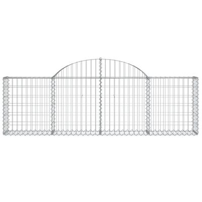 vidaXL 4 db íves horganyzott vas gabion kosár 200x30x60/80 cm