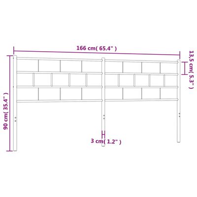 vidaXL fehér fém fejtámla 160 cm