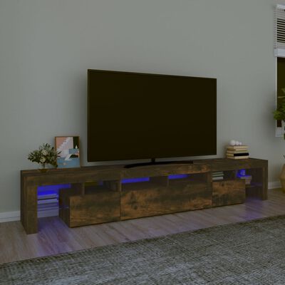 vidaXL füstös tölgy színű TV-szekrény LED-világítással 230x36,5x40 cm