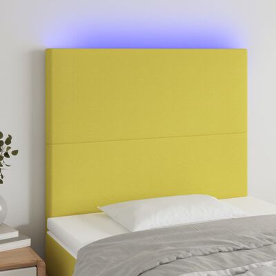 vidaXL zöld szövet LED-es fejtámla 100x5x118/128 cm