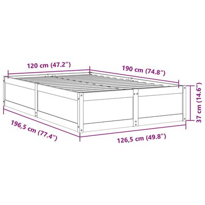 vidaXL tömör fenyőfa ágy matrac nélkül 120 x 190 cm