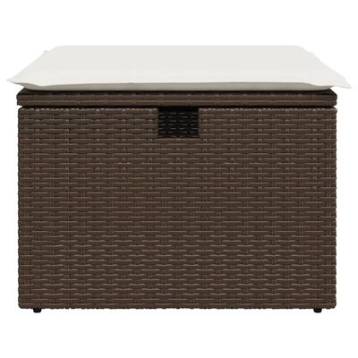 vidaXL barna polyrattan kerti szék párnával 55 x 55 x 37 cm