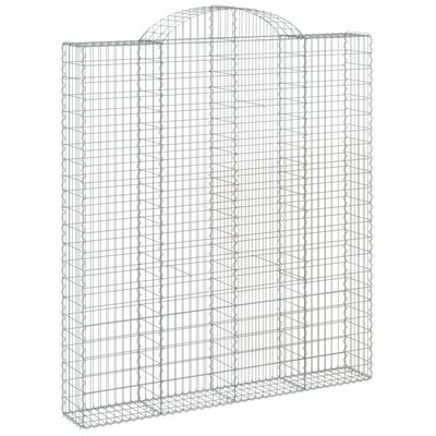 vidaXL 4 db íves horganyzott vas gabion kosár 200x30x220/240 cm