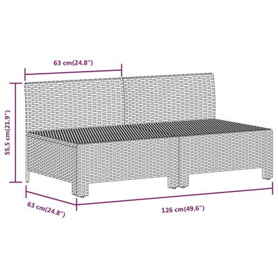 vidaXL 7 részes szürke polyrattan kerti ülőgarnitúra párnákkal