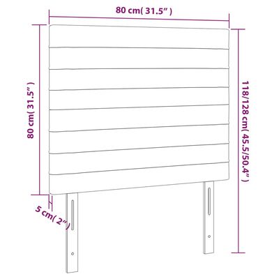 vidaXL sötétbarna szövet LED-es fejtámla 80x5x118/128 cm