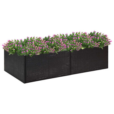 vidaXL fekete polyrattan kerti ültetőláda 157 x 80 x 40 cm