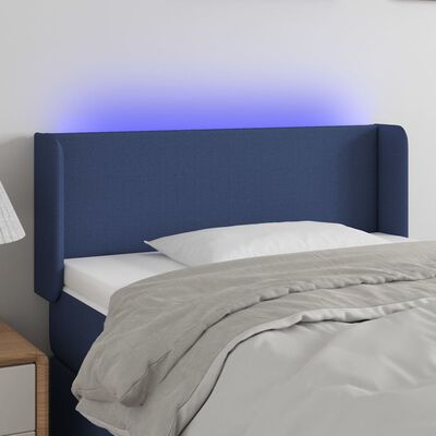 vidaXL kék szövet LED-es fejtámla 103 x 16 x 78/88 cm