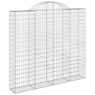 vidaXL 14 db íves horganyzott vas gabion kosár 200x50x180/200 cm