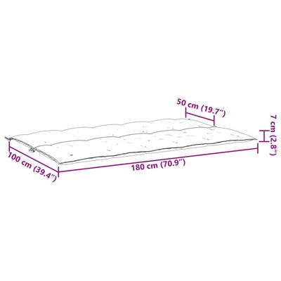 vidaXL antracitszürke oxford szövet kerti padpárna 180x(50+50)x7 cm