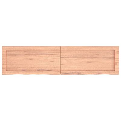 vidaXL világosbarna kezelt tömör fa fürdőszobai pult 120x30x(2-6) cm