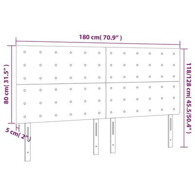 vidaXL 4 db cappuccino színű műbőr fejtámla 90 x 5 x 78/88 cm