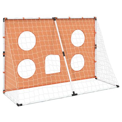 vidaXL gyerekfocikapu célzószőnyeggel és labdával 182 x 62 x 118 cm